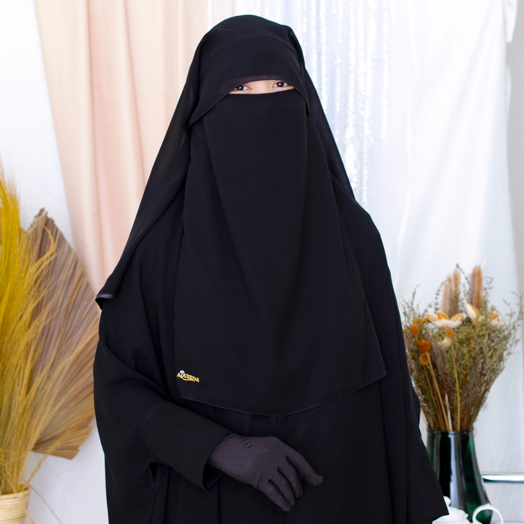 Jual Aqueenah - Purdah Aisyah Cadar Poni Saudi Niqab Purdah Polos List ...