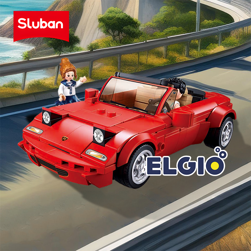 Sluban Auto Sportiva MX5S – Set Di Costruzione In Mattoncini, Colore Standard, Modello M38-B1128, Giocattolo Per Bambini E Collezionisti