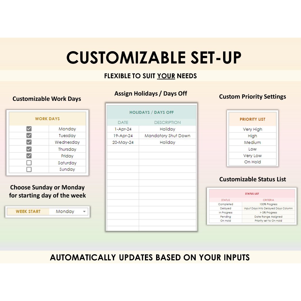 Jual Gantt Chart Google Sheets Excel Spreadsheet Project Planner ...