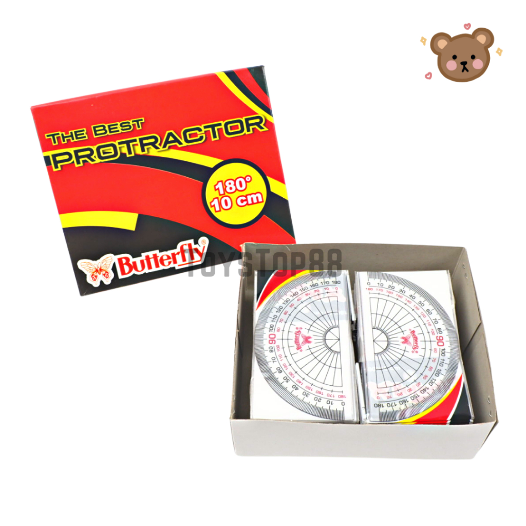 Jual Penggaris Busur Derajat Butterfly 180/10 cm Protractor No.4 [PER ...