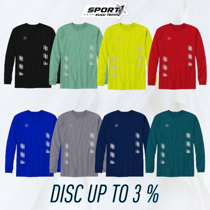 Jual Atasan Lengan Panjang Dryfit / Kaos Gym Pria / Kaos Unisex / Kaos