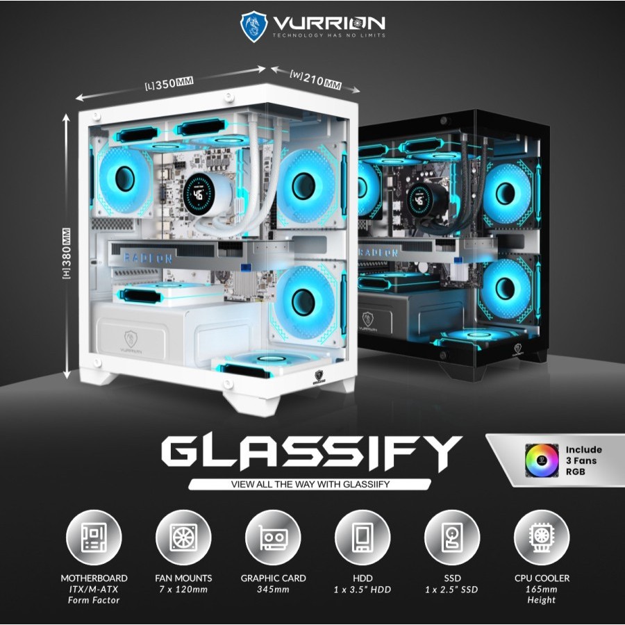 Jual Vurrion Glassify Gaming Case - Tempered Glass Casing | Shopee ...