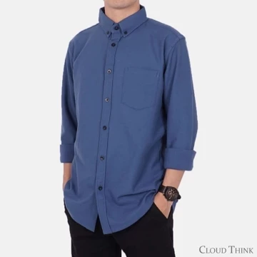 Kemeja Polos Pria Dewasa Lengan Panjang Warna Sage Kemeja Pria Polos Premium