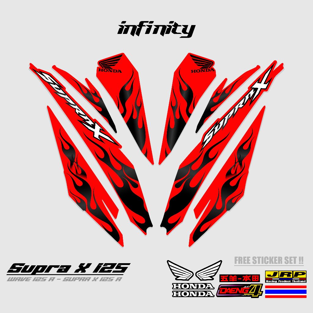 Jual STRIPING SUPRA X 125 R NEW MOTIF 28 / STIKER SUPRA X 125 FI ...