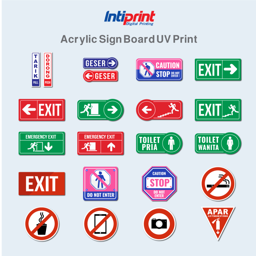 Jual Acrylic Sign Board UV Print / Akrilik Papan Nama Tanda Ruangan ...