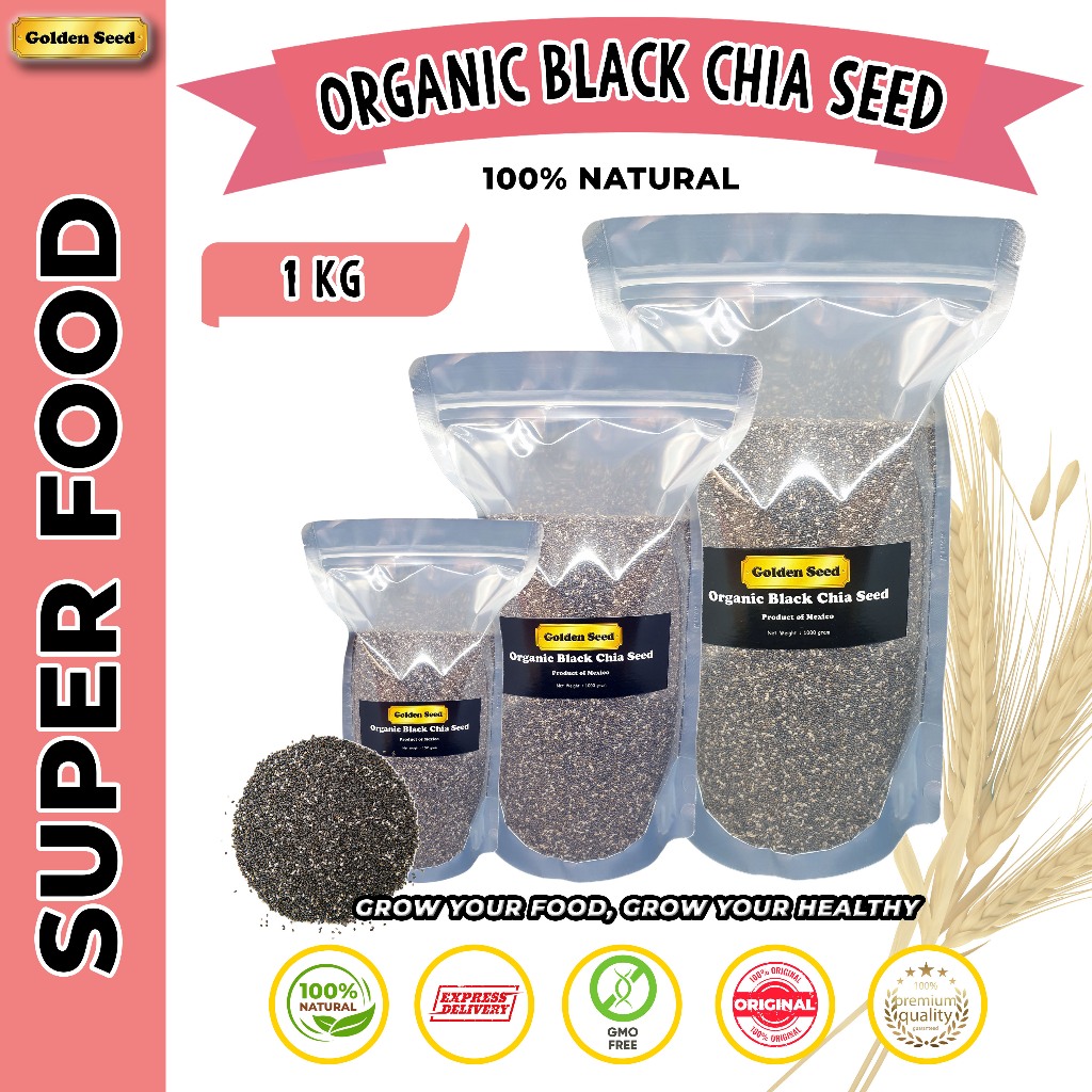 Jual BLACK CHIA SEED 1 KG MEXICO ORGANIC PREMIUM QUALITY - CHIASEEDS ...