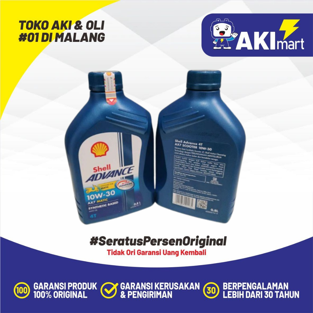 Jual Shell AX7 Matic 10W30 800 ml Oli Motor Matic | Shopee Indonesia