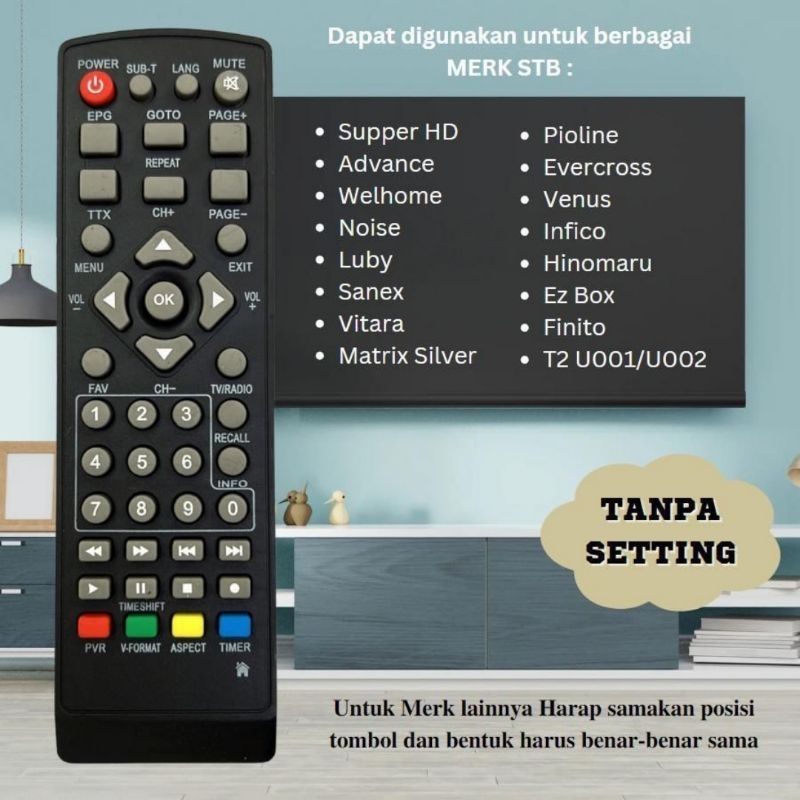 Jual Remot Stb Remote STB Evercos Super hd Advance Noise Luby DLL ...