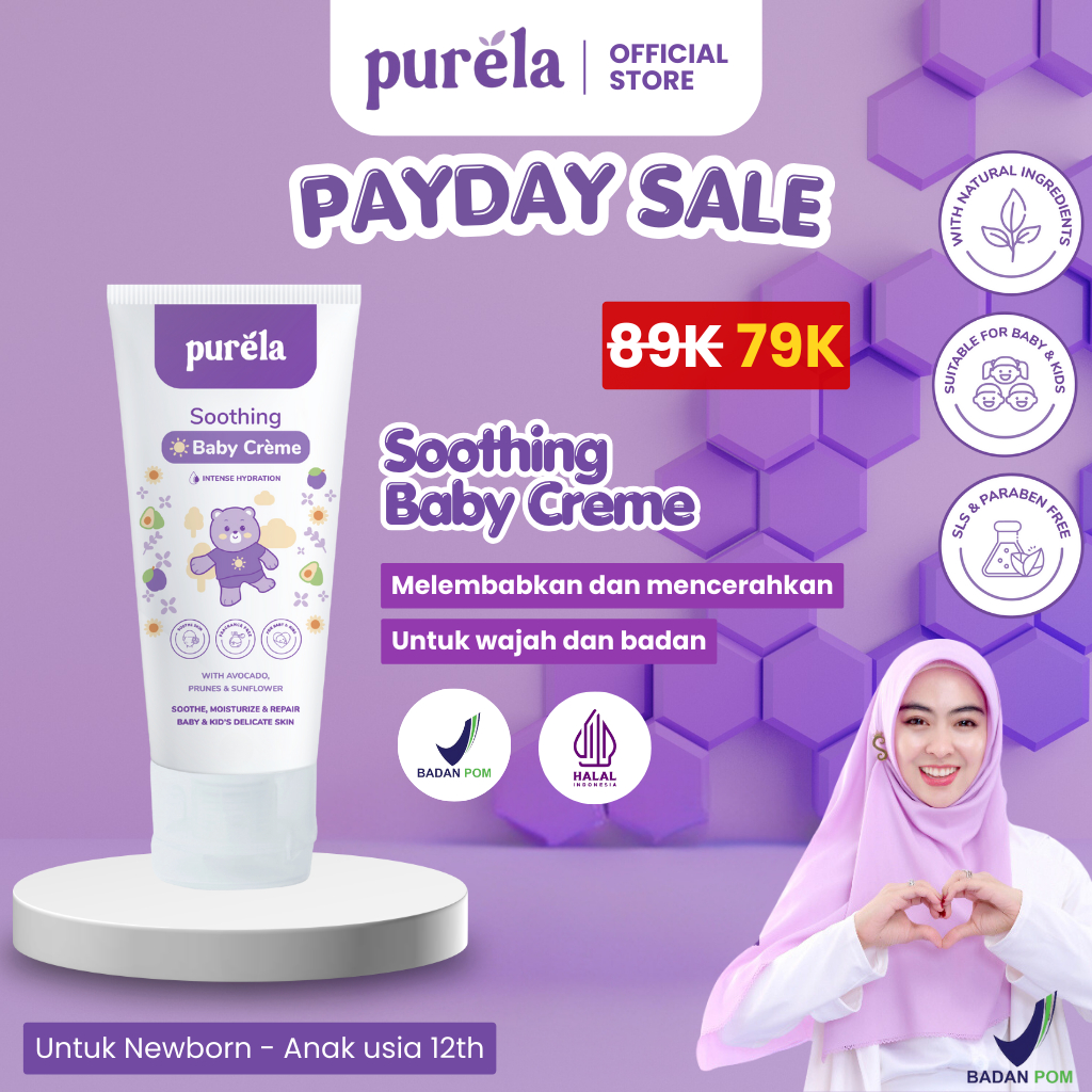 Jual Purela Soothing Baby Cream 70gr Skincare Perawatan Kulit Muka Anak ...