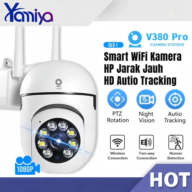 YAMIYA V380 PRO Cctv Smart WiFi Kamera HP Jarak Jauh Full HD PTZ View Autio  Tracking Connect to Cellphone Kamera