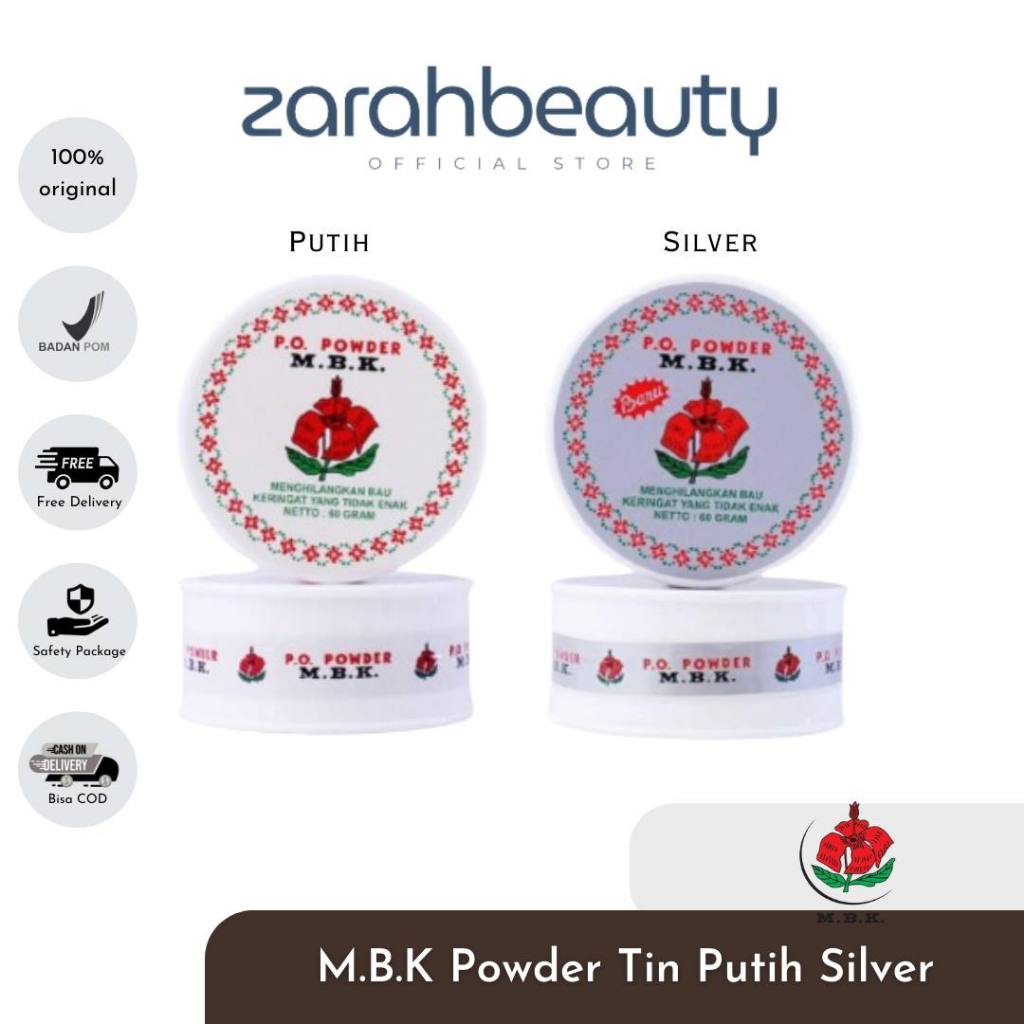 Jual MBK Powder Bedak Ketiak Tin Putih SIver 60gr Bedak Deodorant ...
