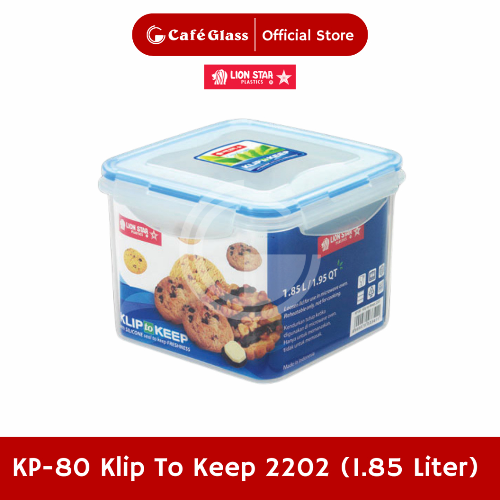Toples Plastik 1.85L Lion Star KP80 Kedap Udara - Wadah Kotak Makanan Klip To Keep Anti Tumpah Anti Semut