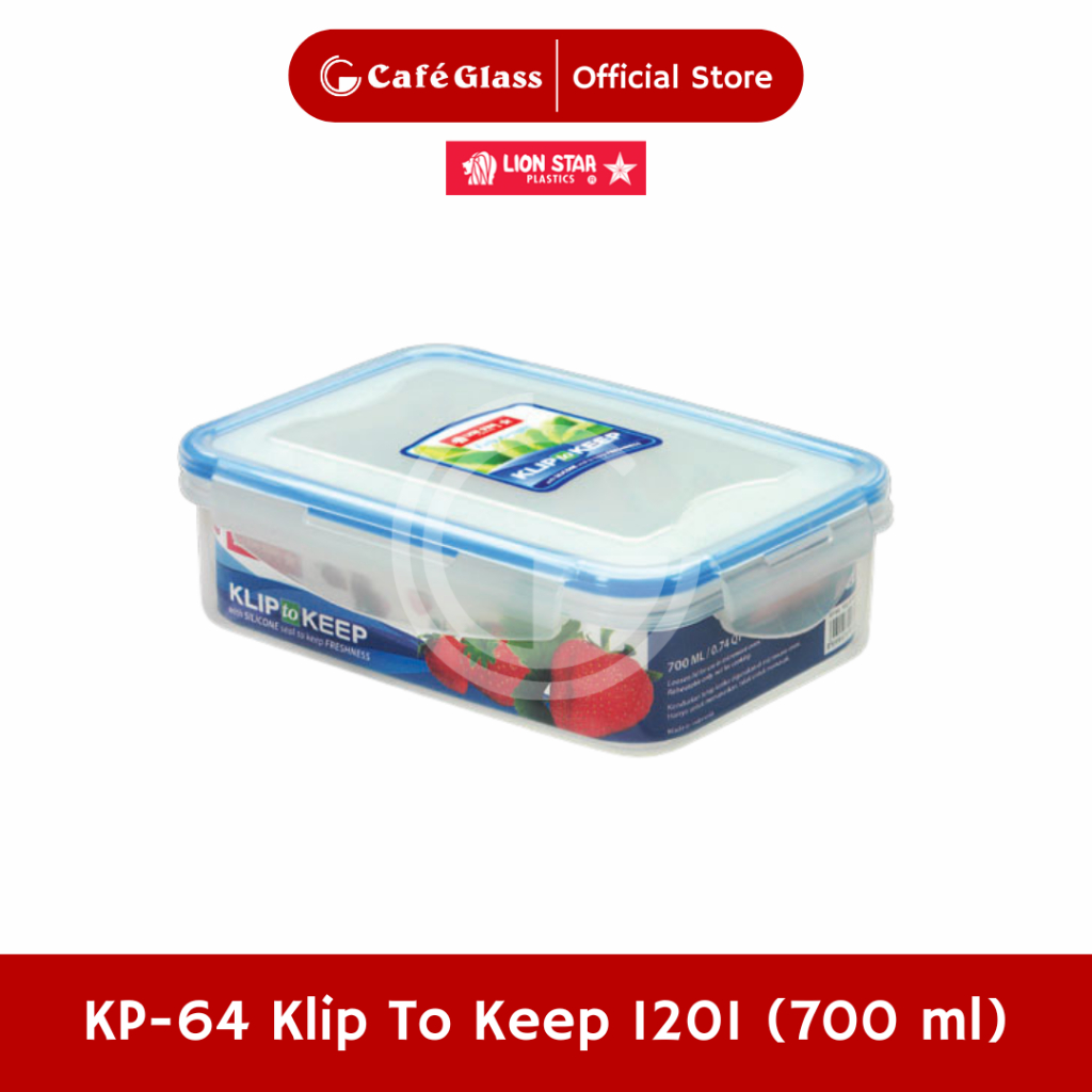 Toples Plastik Jumbo 700ml Lion Star KP64 Kedap Udara - Wadah Kotak Makan Klip To Keep Anti Tumpah