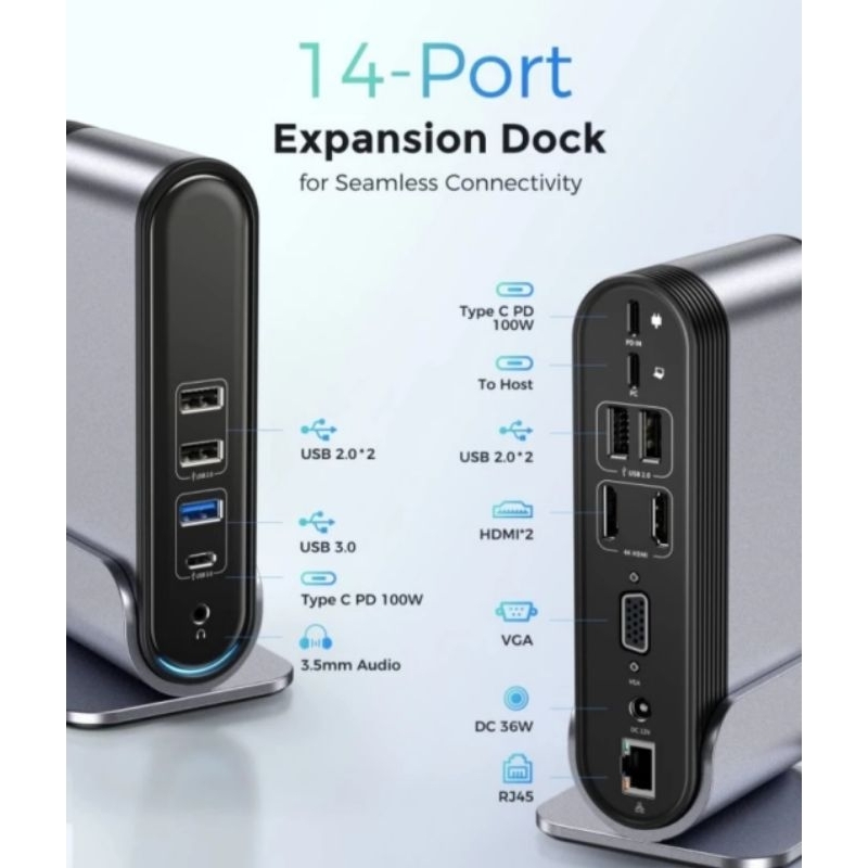 Jual BASEUS 16 IN DOCKING STATION HUB USB C TO MULTI HDMI USB | Shopee ...