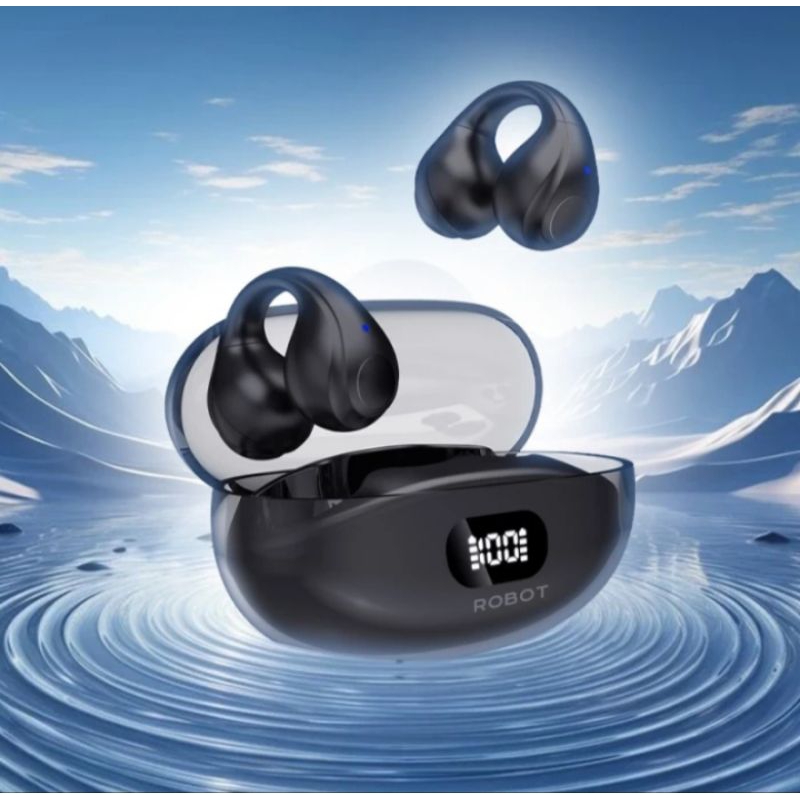 Jual ROBOT OWS Air 10 TWS Open Ear Clip Style LED Display Bluetooth 5.3 ...