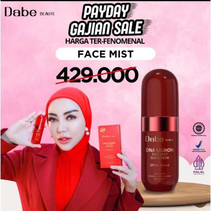 Jual Dabe Beaute Face Mist DNA Salmon Sunscreen SPF 40PA+++ | Shopee ...
