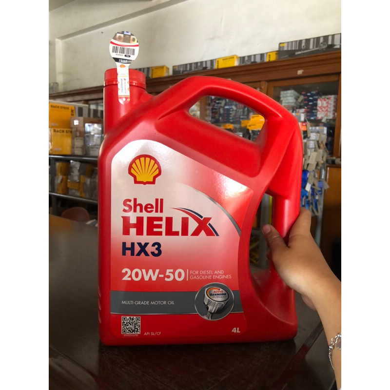 Jual Oli Shell Helix HX3 SAE 20w-50 (4L) | Shopee Indonesia