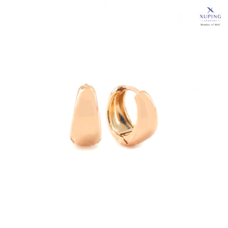 Xuping Jewelry Anting Clip Motif Polos Perhiasan Lapis Emas (0161160247 - Gold, Silver)