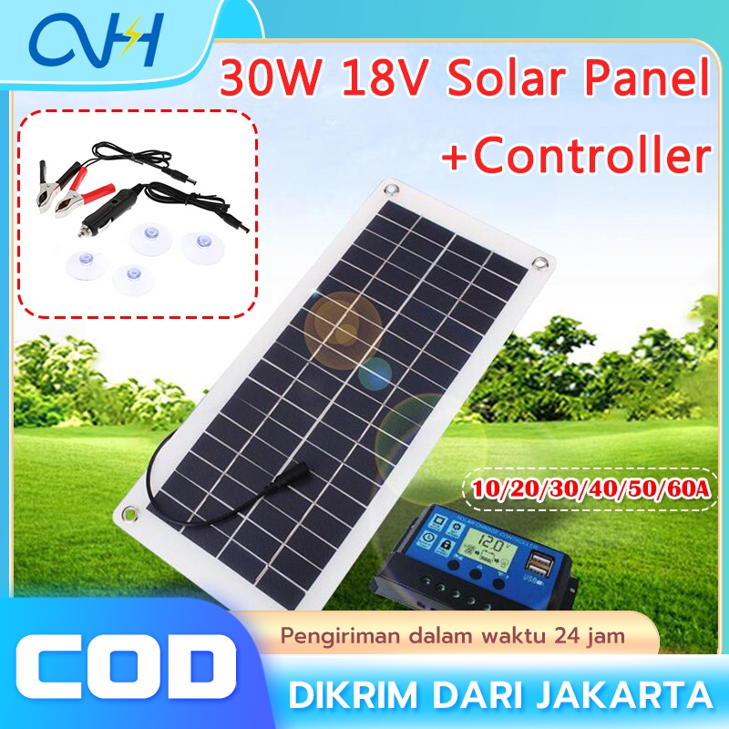 Jual 30W SOLAR PANEL PANEL SURYA PEMBANGKIT LISTRIK TENAGA SURYA 30W ...