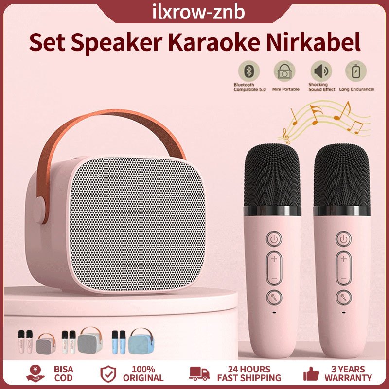 K1 Mini Speaker Bluetooth Karaoke Mic Set Salon Bluetooth bt Speaker  karoke With Microphone 3D Stereo Amplifier Party Wireless Mini Speaker