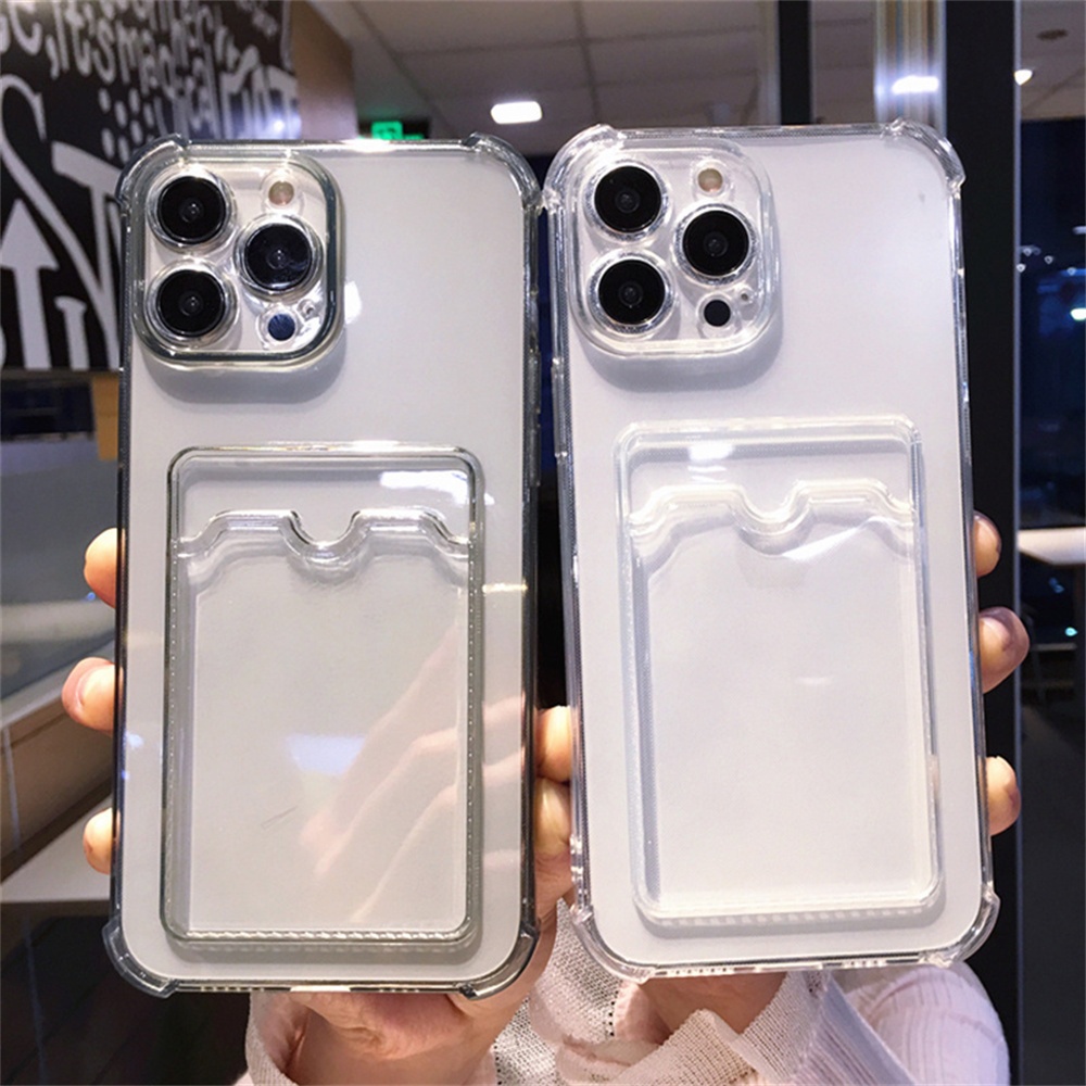 Jual CLEAR CARD CASE For iphone 6 6s 7 8 plus x xs xr max 11 12 13 pro ...