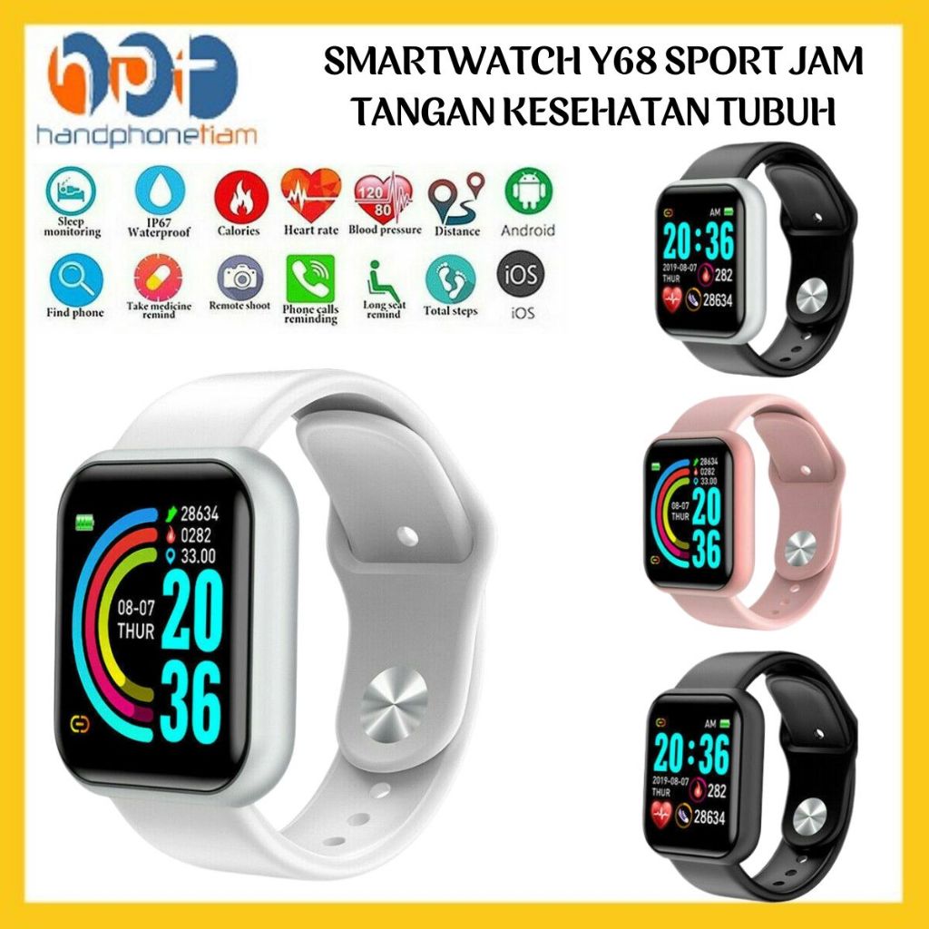 テレビデオ D20 Pro Smart Watch Y68 Bluetooth Fitnes
