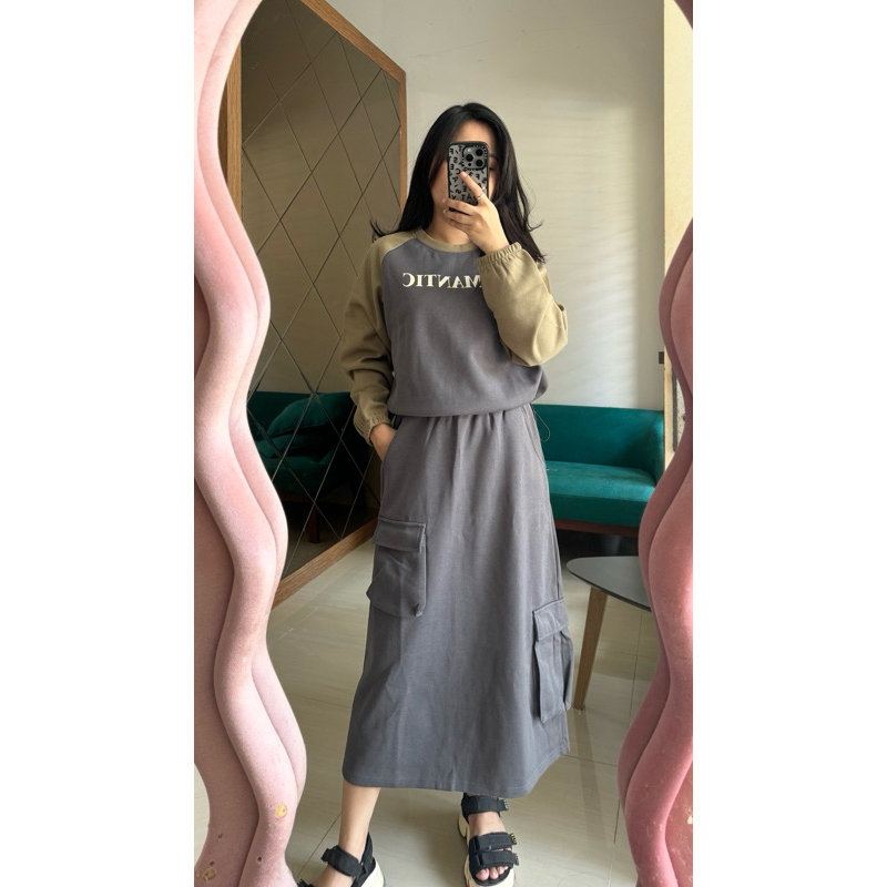 Jual One Set Long Skirt / Rok Panjang / Rok Cargo / import BKK | Shopee ...