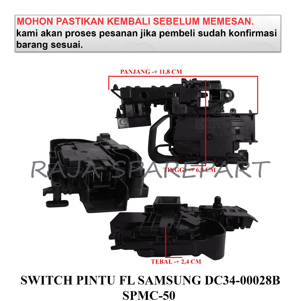 Jual SPMC-50 SWITCH PINTU MESIN CUCI / DOOR LOCK / SWITCH PINTU FRONT ...