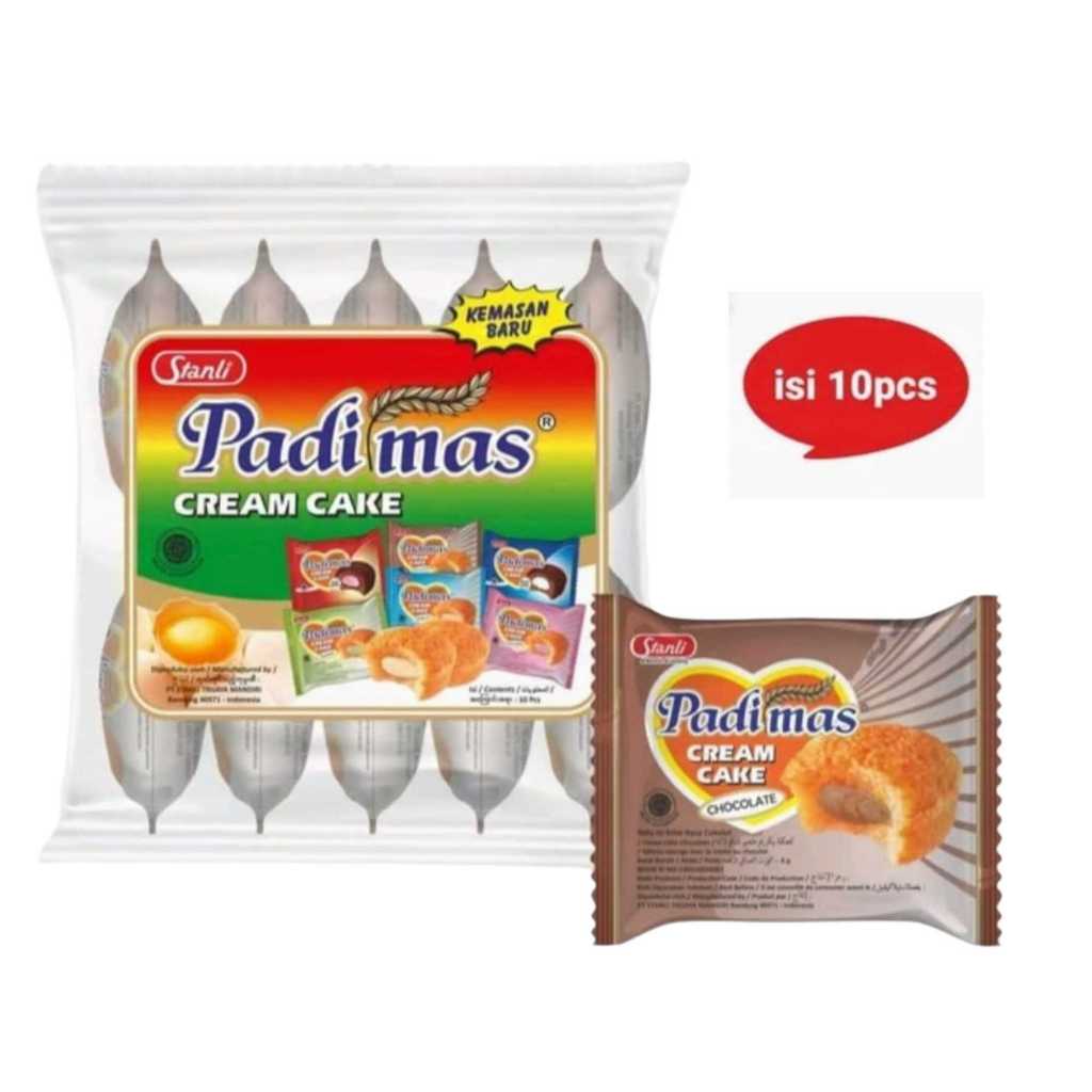 Jual Stanli Padimas Cream Cake 9gr x 10pcs Roti Bolu Isian Cream Coklat ...