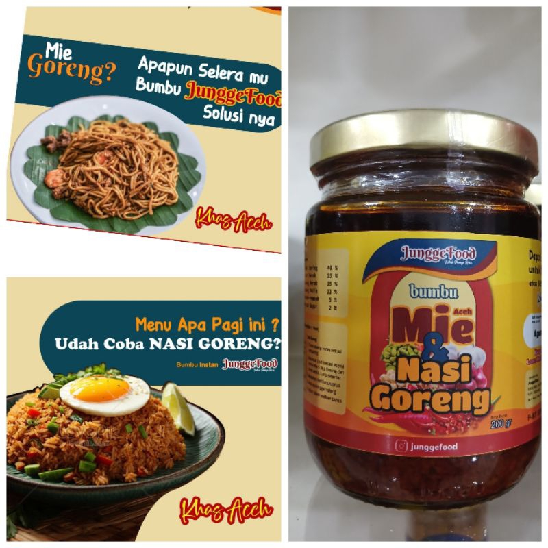 Jual JUNGGE FOOD Bumbu Mie dan Nasi Goreng Aceh Botol untuk 15 porsi ...