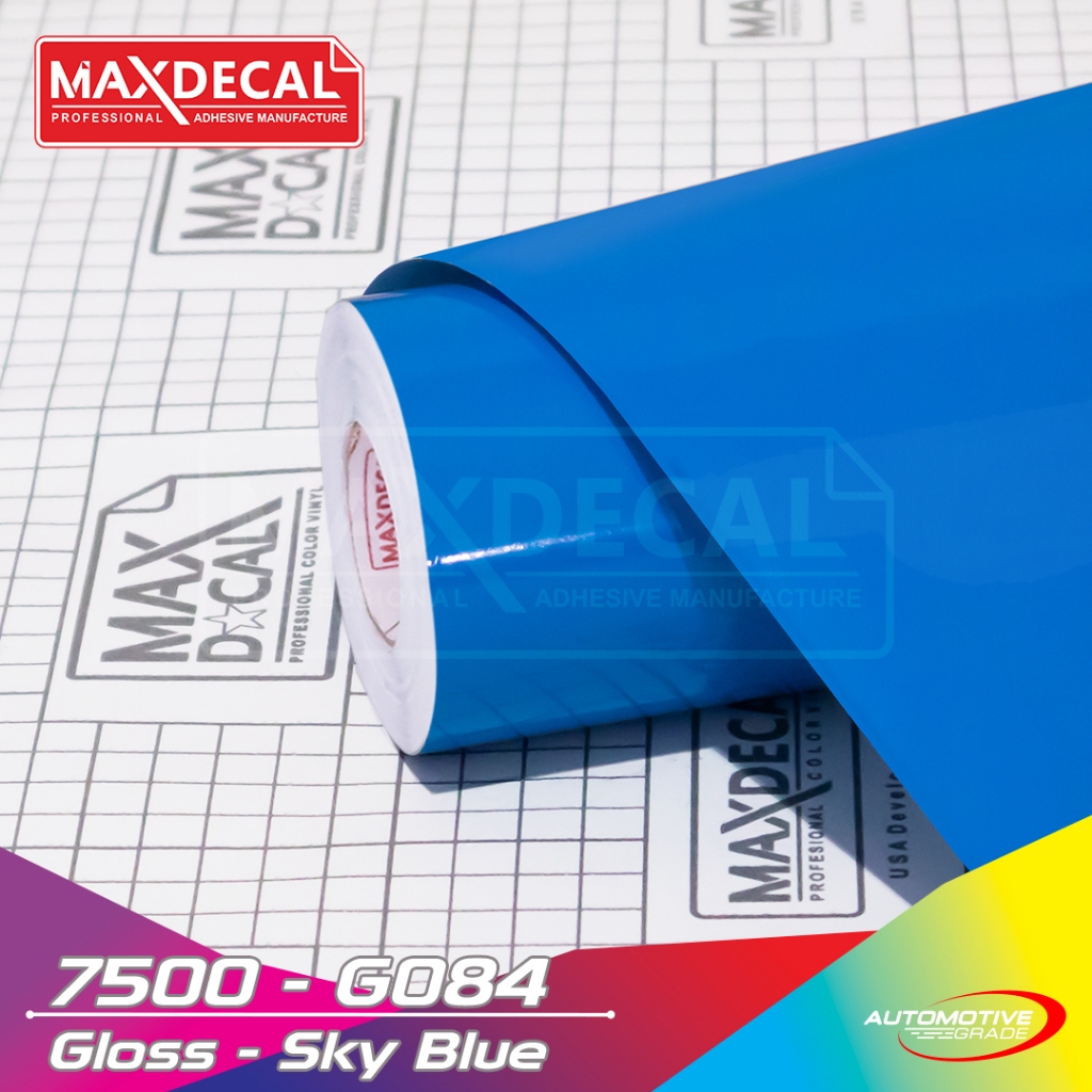 Jual Sticker Maxdecal 7500 G 084 Sky Blue biru terang meteran glossy ...