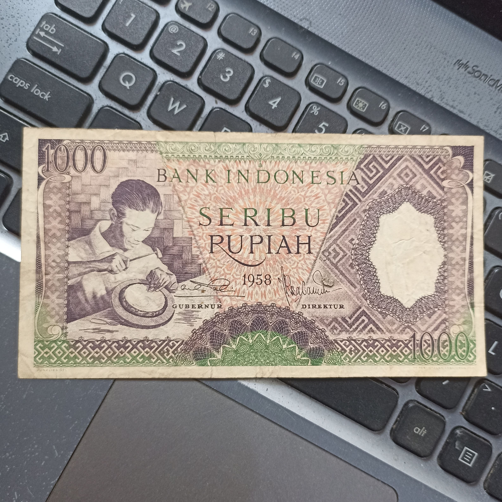 Jual Uang Kuno Indonesia Seri Pekerja (Violet) 1000 Rupiah Tahun 1958 ...