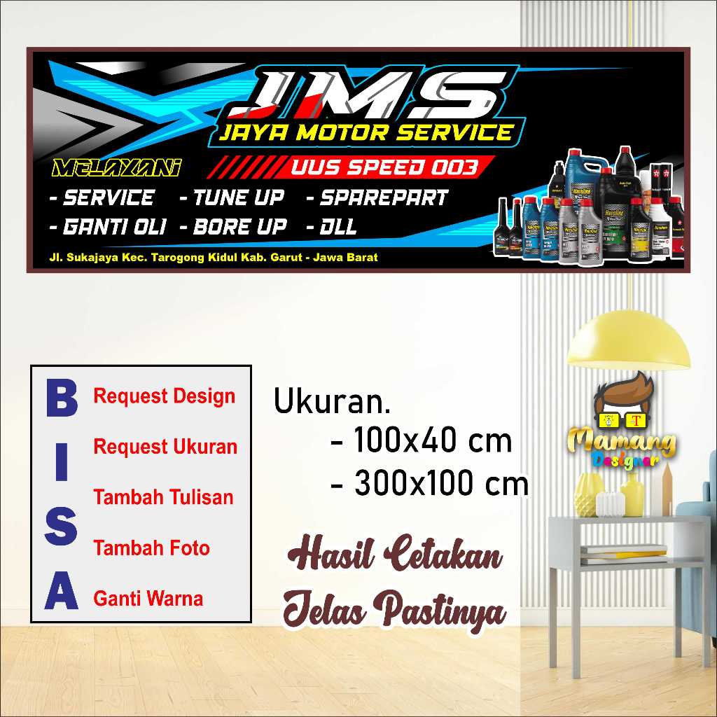Jual Cetak Spanduk MMT Banner Bengkel Model Racing bb | Shopee Indonesia