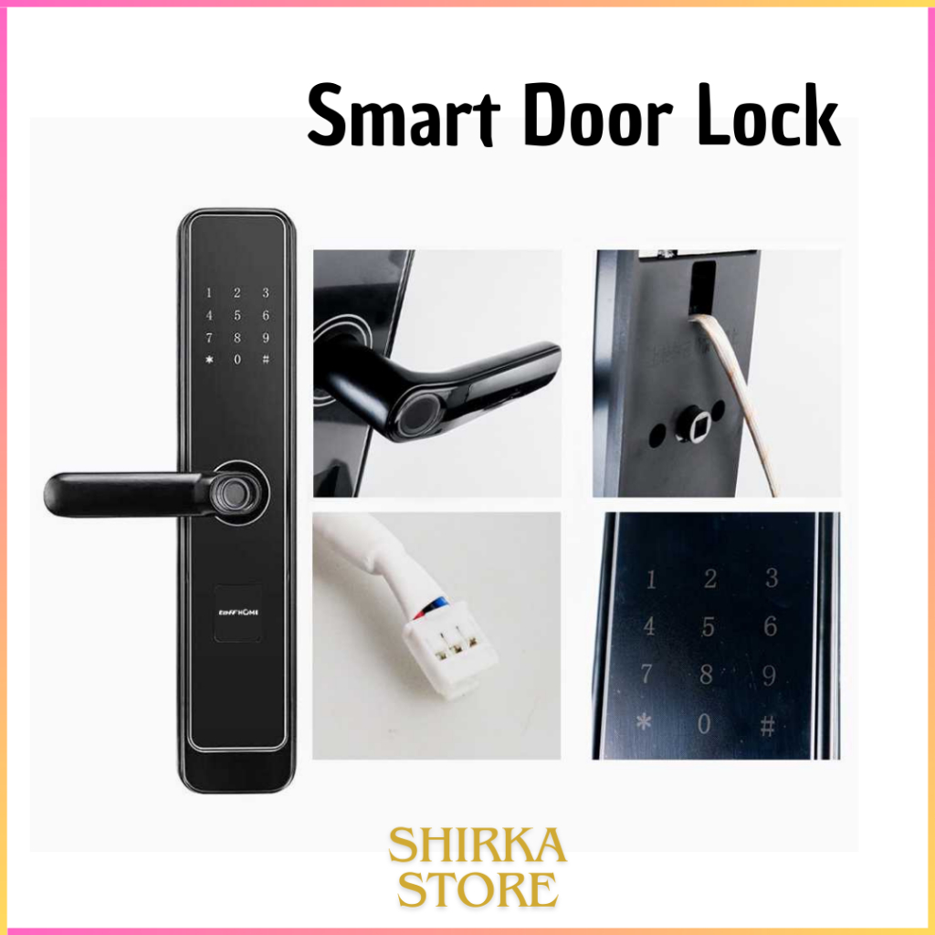 Jual SS - Smart Door Lock Password Fingerprint Card RFID Alarm | Shopee ...