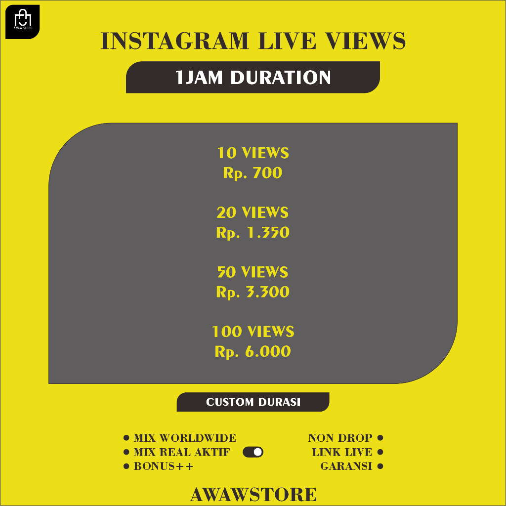 Jual Instagram Live Views Penonton Live IG Durasi Custom | Shopee Indonesia