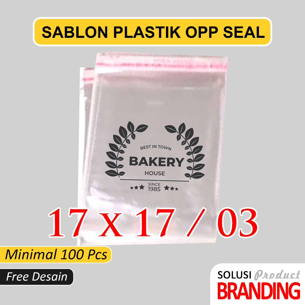 Jual Sablon Plastik OPP Seal Kemasan Roti - Kue - Masker Ukuran 17 x 17 ...