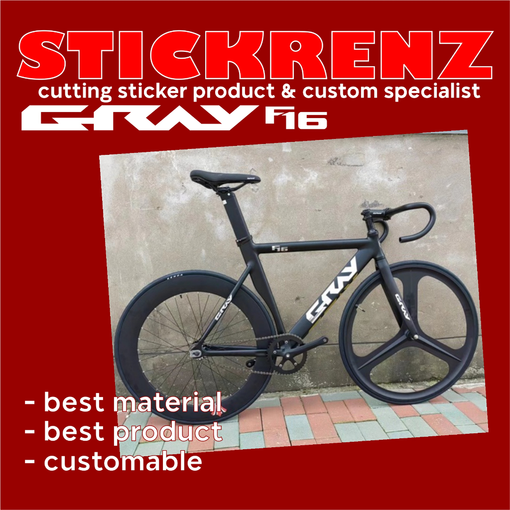 Jual Cutting Sticker Stiker Frame Sepeda Roadbike Fixie Gray F16 Custom ...