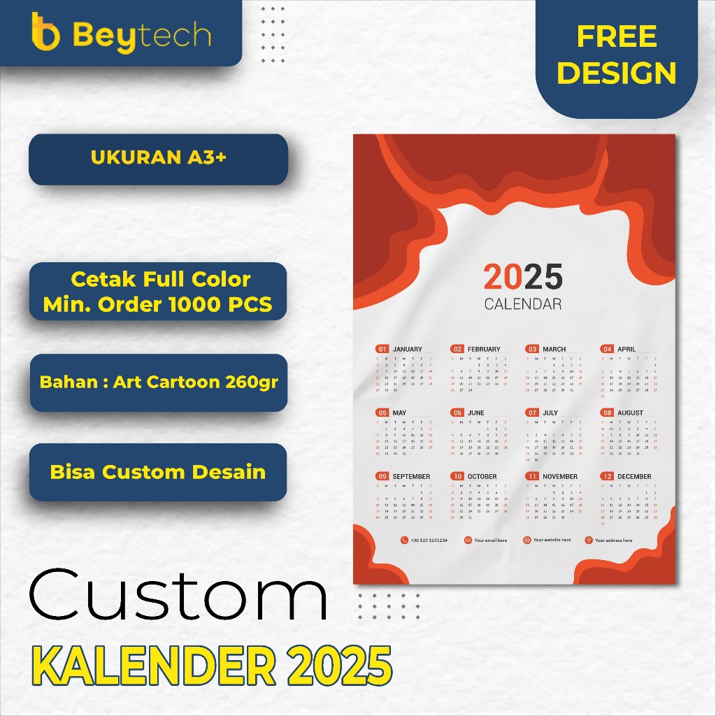 Jual Custom Kalender 2024 Caleg Partai Cetak Kalender Kampanye Ukuran ...