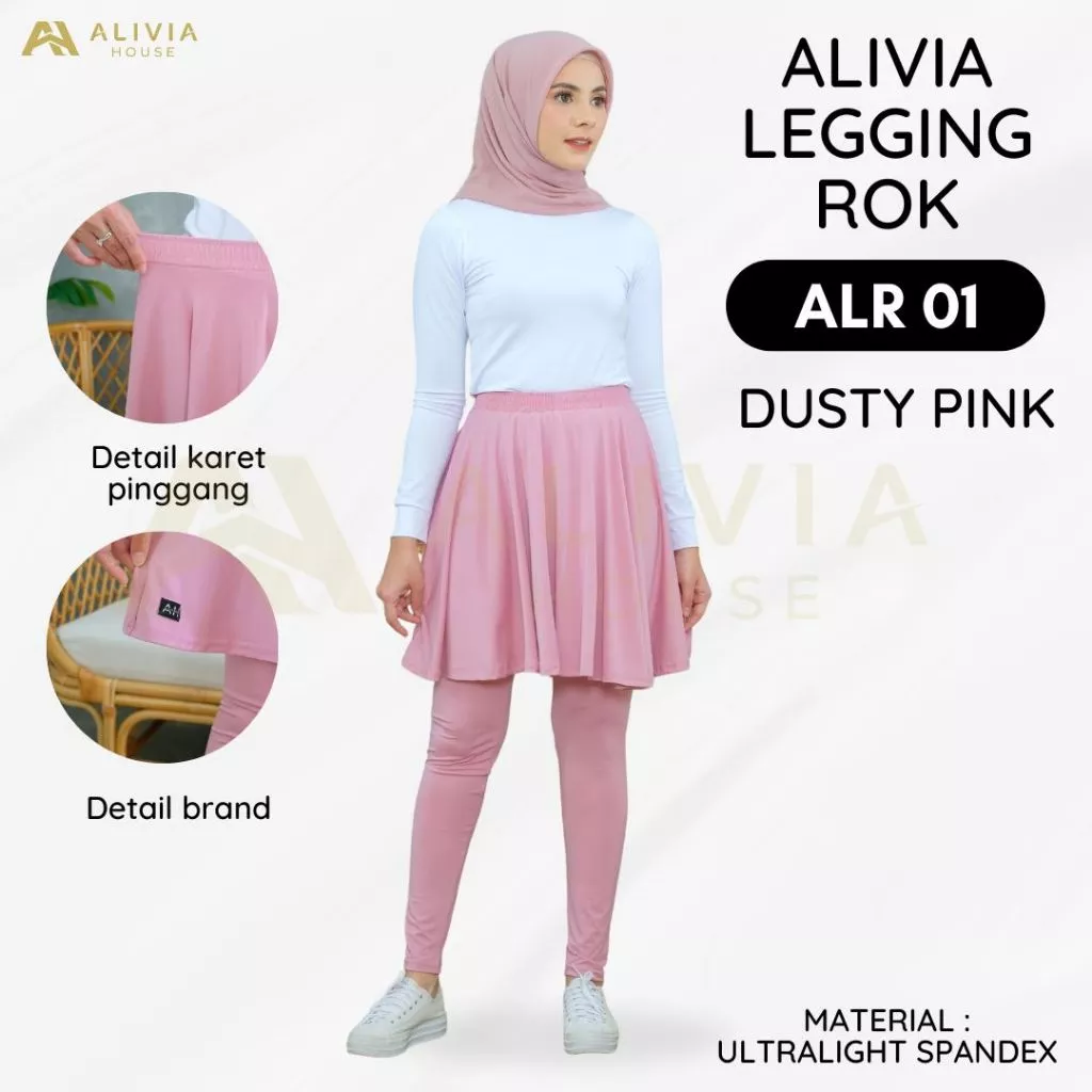 Alivia Legging Rok Olahraga Wanita untuk Jogging, Renang, Sepeda, dan Senam