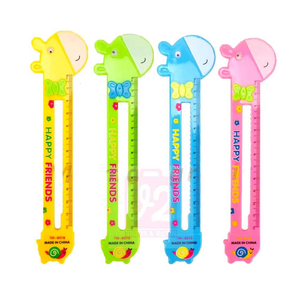 Jual V2_Ruler Jerapah / Penggaris Anak-Anak / Happy Friend / Garisan ...