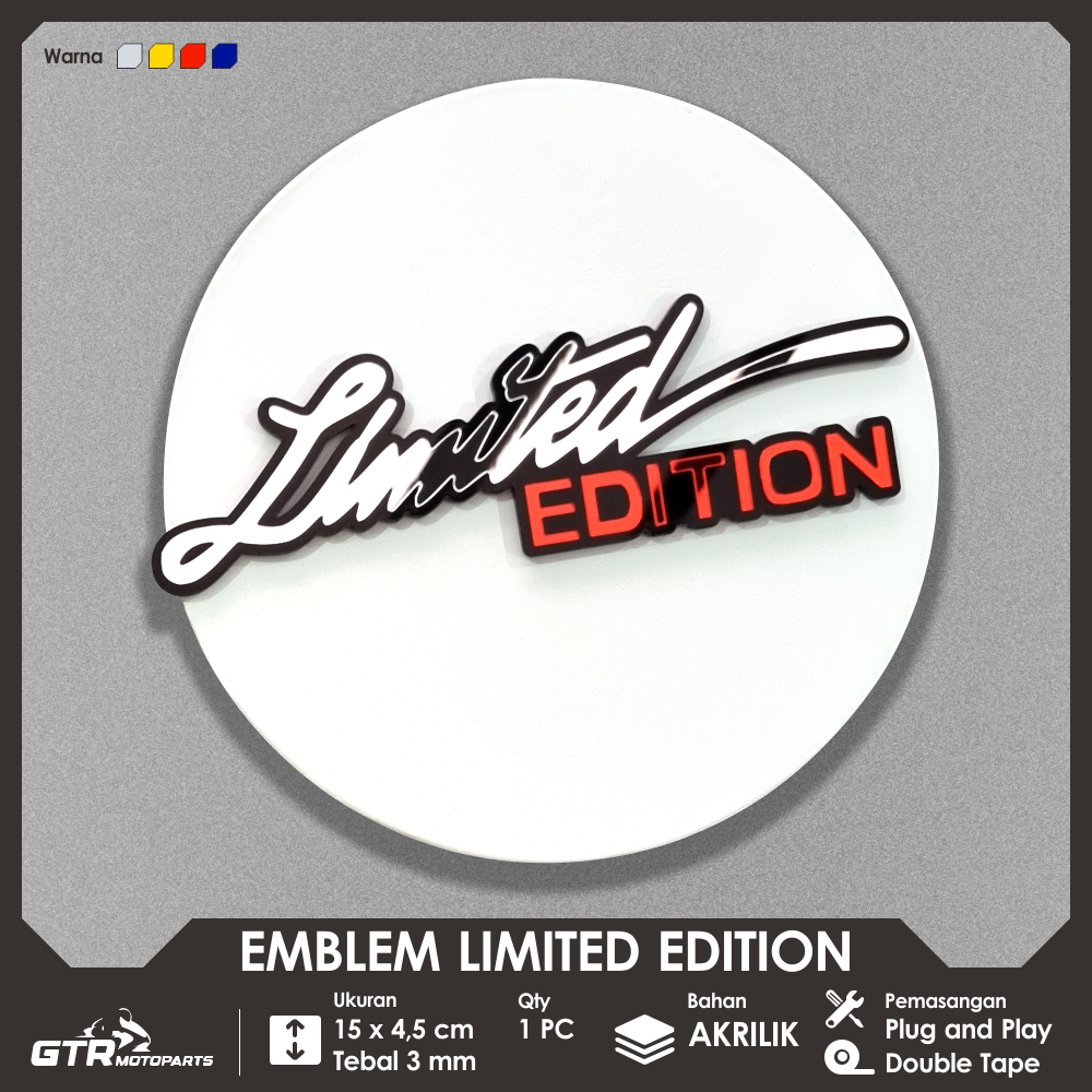 Jual GTR Emblem Limited Edition Emblem Motor Aksesoris Logo Timbul 3D ...