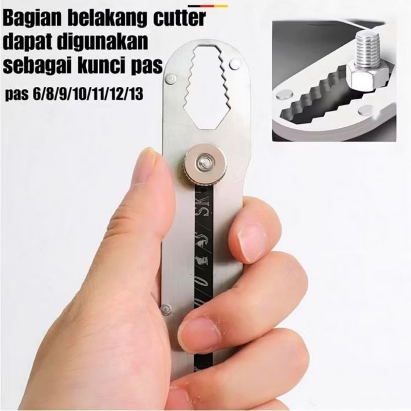 Jual 9 In 1 Cutter Pisau Karter Carter Stainless Besar Penggaris Besi ...