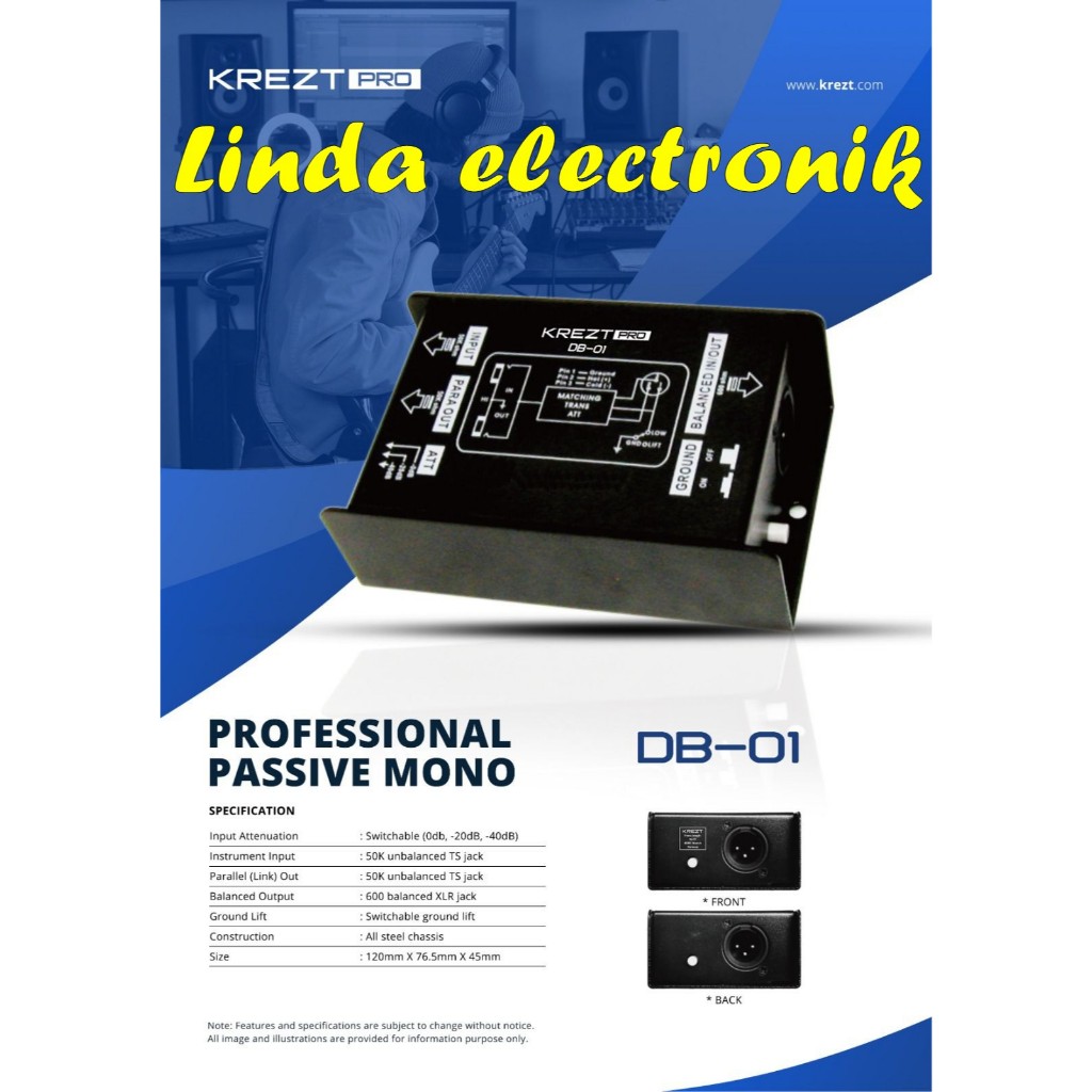 Jual Direct Box KREZT PRO DB-01 Passive Mono DI BOX Pasif | Shopee ...