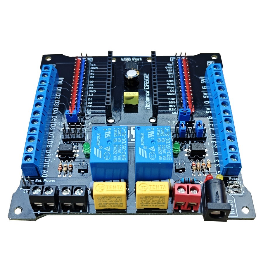 Jual Nodemcu 2ch Relay Shield ESP8266 Terminal Extension Baseboard Dev ...