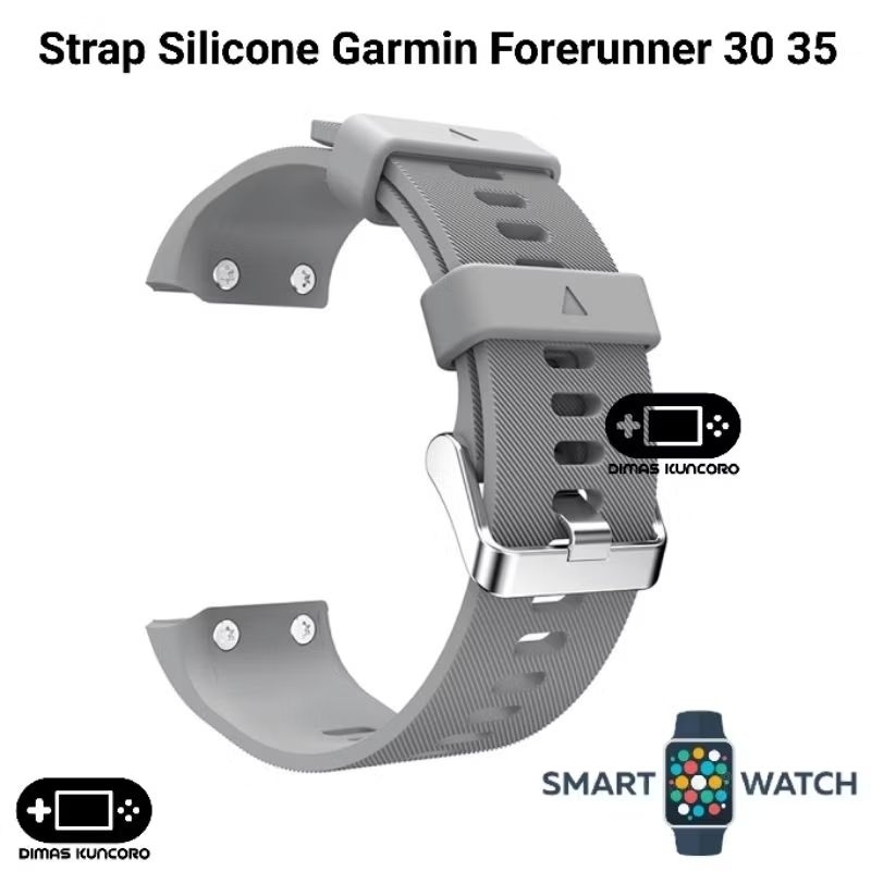 Bracelet Silicone Compatible Garmin Forerunner 35/30 – Confort Sport, Réglable, Noir/Gris/ Bleu Au Choix