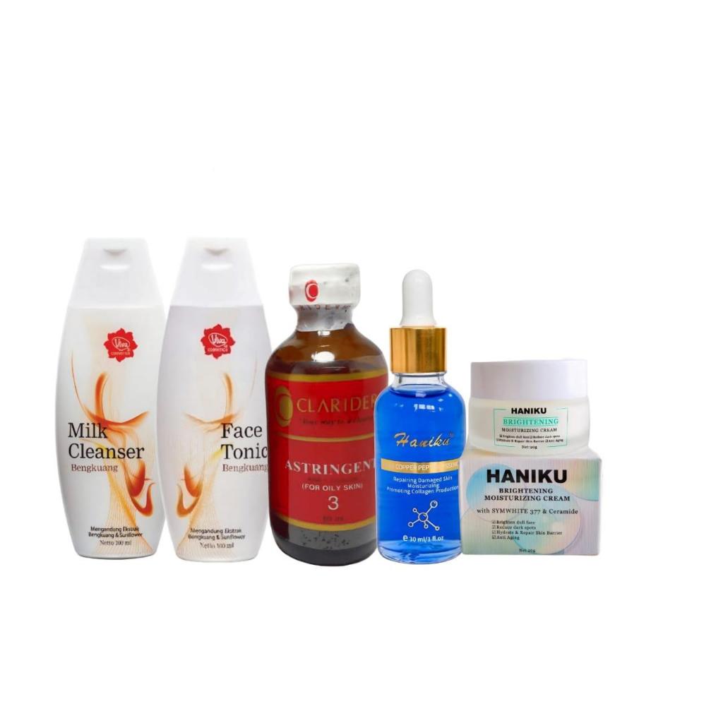 Jual Paket 5in1 Haniku - Serum copper peptide - moisturizer - viva milk ...