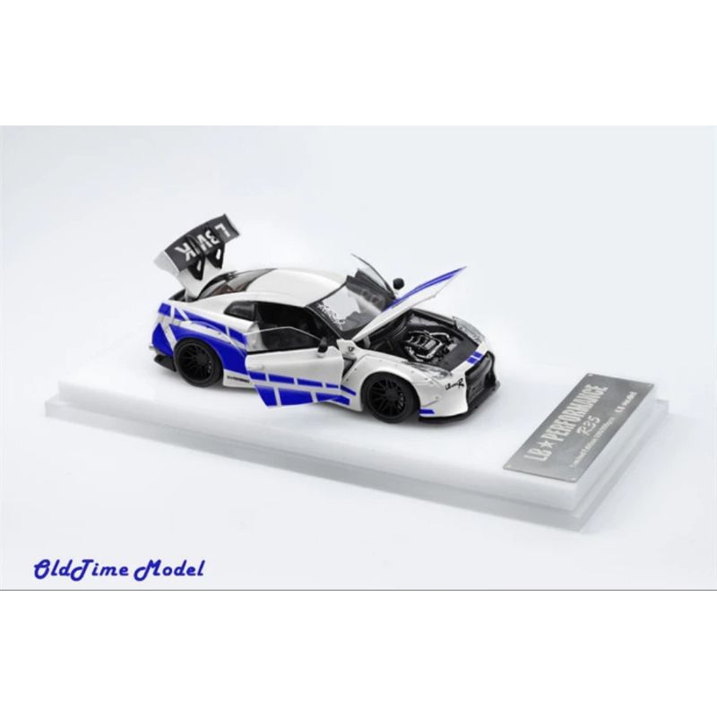 Jual OldTime Model 1:64 GT-R R35 LB1.0 FNF White with Blue Strips ...