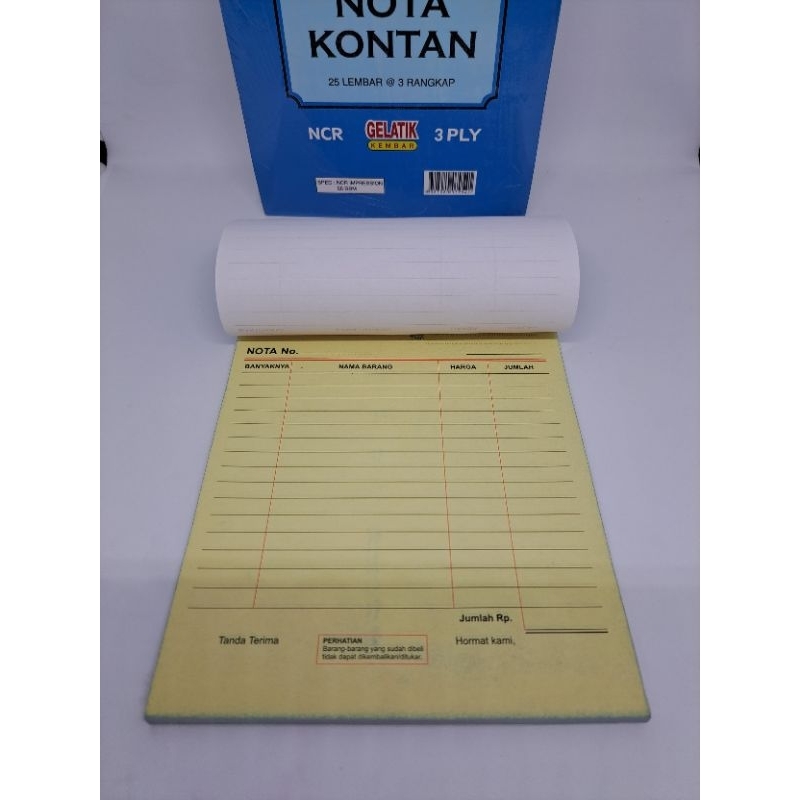 Jual NOTA KONTAN BESAR 3 PLY GELATIK (JUAL/PK) 1PK ISI 10 BUKU | Shopee ...