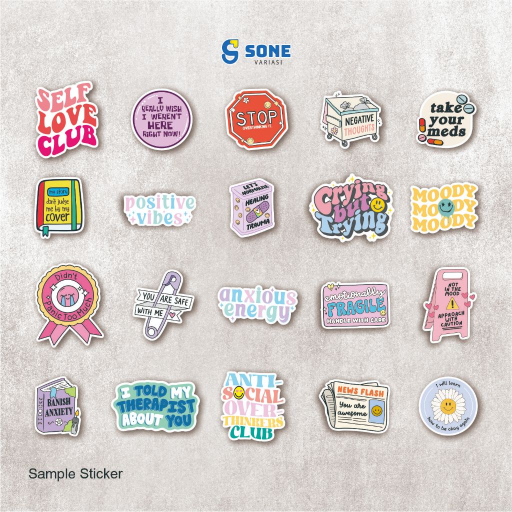 Jual Sticker Aesthetic Self Love Mental Health - Stiker Quotes Kata ...