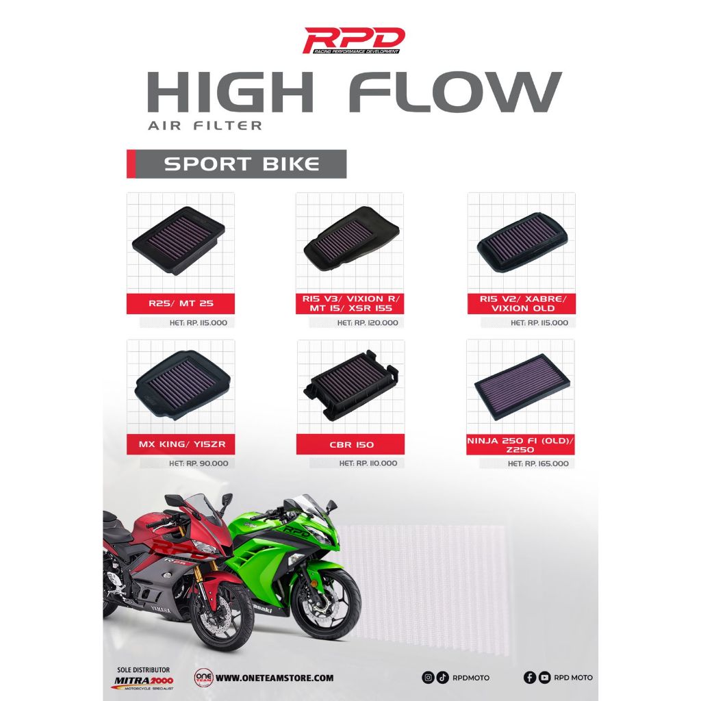 Jual RPD Air Filter MX King/Y15ZR (High Flow) | Shopee Indonesia